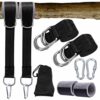 ANGGO Tree Swing Hanging Straps, Outdoor Hammock Straps Adjustable Holds 2200 lbs, 5ft/152cm Swing Hanging Strap Kit with Safer Lock Snap Carabin