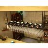 Ceiling Wine Rack Bar Decoration Display Stand Tall Glass Wine Rack Metal Iron Wine Glass Holder Retro Style Creative Wine Rack Adjustable Height
