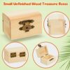 Taiyin 20 Pcs Unfinished Treasure Chest Box Small Wooden Box Mini Treasure Box with Locking Clasp Pirate Chest Party Favors for DIY Crafts Home D