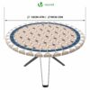 VOUNOT Round Tablecloth Covers Elastic Outdoor Picnic Waterproof Table Cover Ceramic Pattern 90-120cm