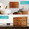Vintage Apothecary Cabinet with Drawers - 16 Drawer Mountable Library Card Catalog Cabinet w/ Hardware Included - Wooden Medicine Cabinet Apothec