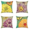 Artscope Set of 4 Decorative Cushion Covers 45x45cm, Tropical Plants Waterproof Throw Pillow Covers, Perfect to Outdoor Patio Garden Bench Living