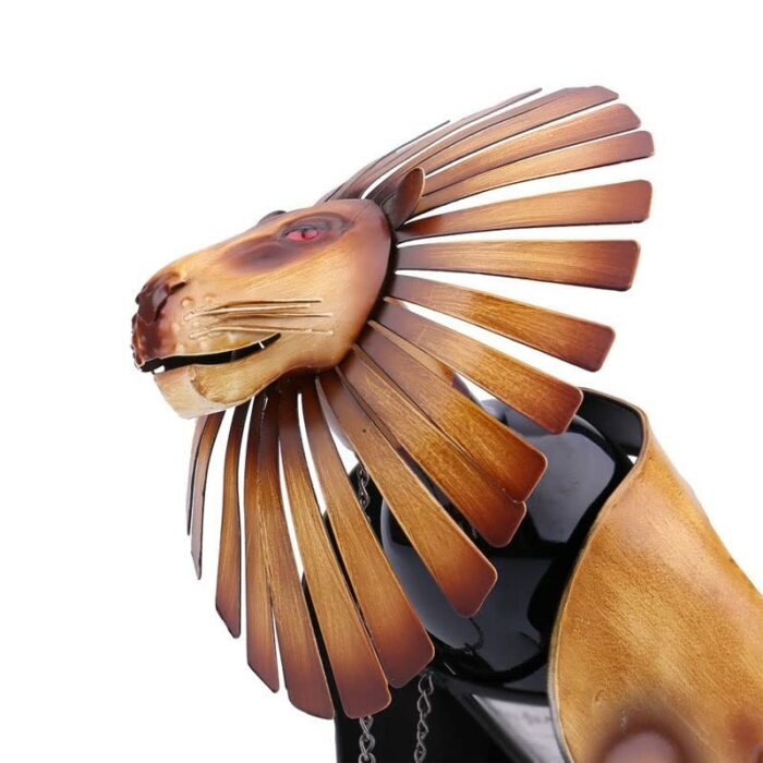 TFIIEXFL Lion Wine Rack Doll Craft Wine Rack Metal Wine Rack Doll art Home Decor Accessories Home Office