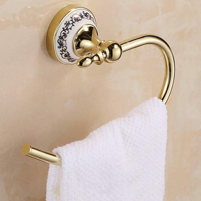 HIGOH Towel Racks,Bath Towel Holder,Bathroom Hand Towel,Bathroom Towel Rack,Stainless Steel Towel Bar,And Porcelain European Towel