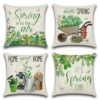 Artscope Set of 4 Waterproof Cushion Covers 45x45cm, Decorative Flamingo and Pink Flowers Pattern Throw Pillow Covers, Perfect to Outdoor Patio G