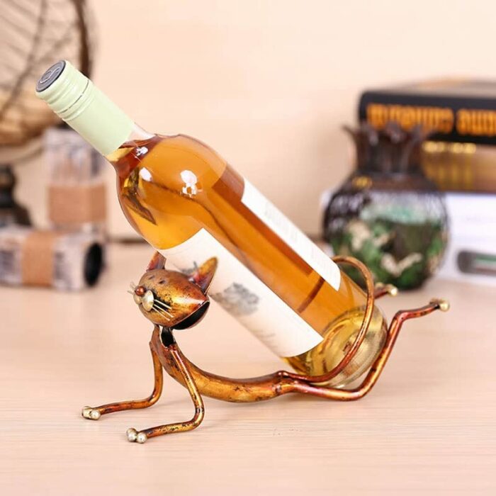 N/A Wine Rack Metal Figurines Animal Craft Gift Wine Rack Office Home Decor Accessories