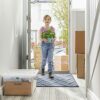 xunfu Front Door Mat Indoor, Super Absorbent Floor Mat Indoor, Kitchen Rugs Non Slip Washable, Dirt Trapper Doormat Outside, Grey 60x90cm