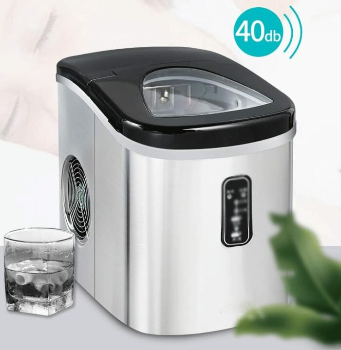 QFMYJ Ice Maker Mini Domestic Stainless Steel Table Top Manual Commercial Bar Ice Making Machine