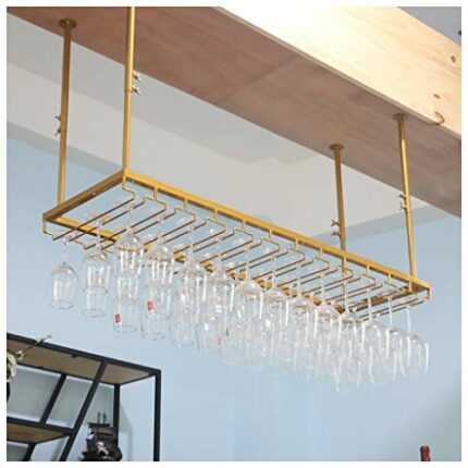 Vintage Ceiling Stylish Simplicity Wine Glass Holder Simple Creative Display Storage Bottle Holder Wine Glass Holder Height Adjustable Bar Floati