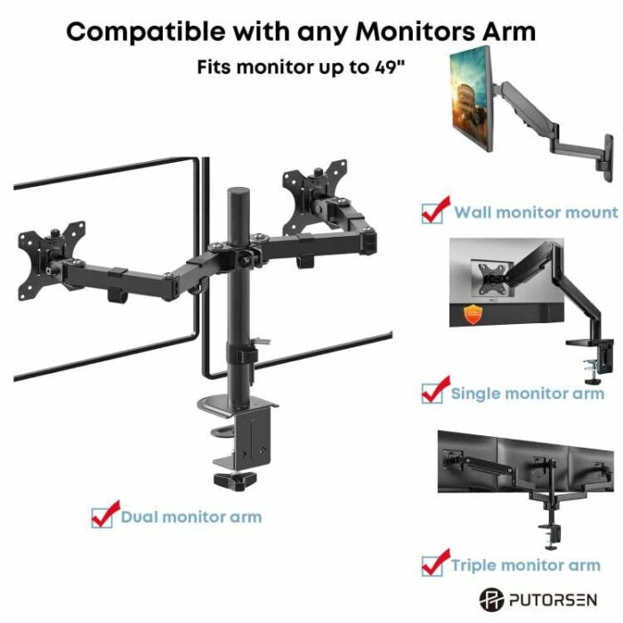 PUTORSEN Universal TV Bracket Screws Set, for Most TVs Up to 90 inches, Includes M4, M5, M6, M8 TV Vesa Screws, Washers and Spacers, Work with An
