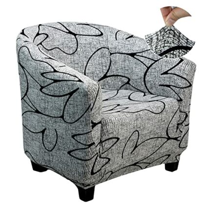 Jaotto Tub Chair Covers 2 Piece, Stretch Tub Chair Covers for Armchairs Removable Washable Universal Partterned Club Chair Slipcovers Furniture P