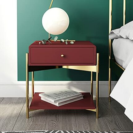 CXDTBH White Black Iron Golden Nightstand Coffee Sofa End Bedside Table Home Furniture Bedstand Cabinet Cupboard Bedroom