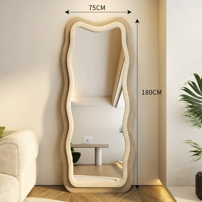 SkiPdr Household Mirrors Floor-to-ceiling full-body Mirror Small Apartment Clothing Store Wall Fitting Mirror (Argento Talla ?nica)
