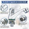 VONATES Thicken and Lengthen Bathroom Sink Taps Lever Basin Taps Kitchen Tap Bathroom Sink Mixer Tap Chrome-Plated Copper Body Cold Water Kitchen