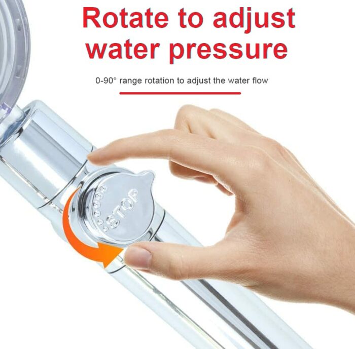 High Pressure Water Saving Shower, 360 Degrees Rotating Propeller Driven Handheld Shower Head with Filter, Turbo Spa Shower Head with Fan & Switc