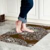 Cosilyt 1/10 Inch Ultra Thin Front Door Mat Rug Indoor Entrance Inside Non Slip, Large Waterproof Rubber Kitchen Rug and Interior Home Washable D