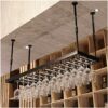 Ceiling Stylish Simplicity Industrial Retro Wine Glass Stylish Simplicity Rack Iron Metal Creative Display Inverted High Glass Rack Bar Restauran