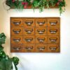 Vintage Apothecary Cabinet with Drawers - 16 Drawer Mountable Library Card Catalog Cabinet w/ Hardware Included - Wooden Medicine Cabinet Apothec