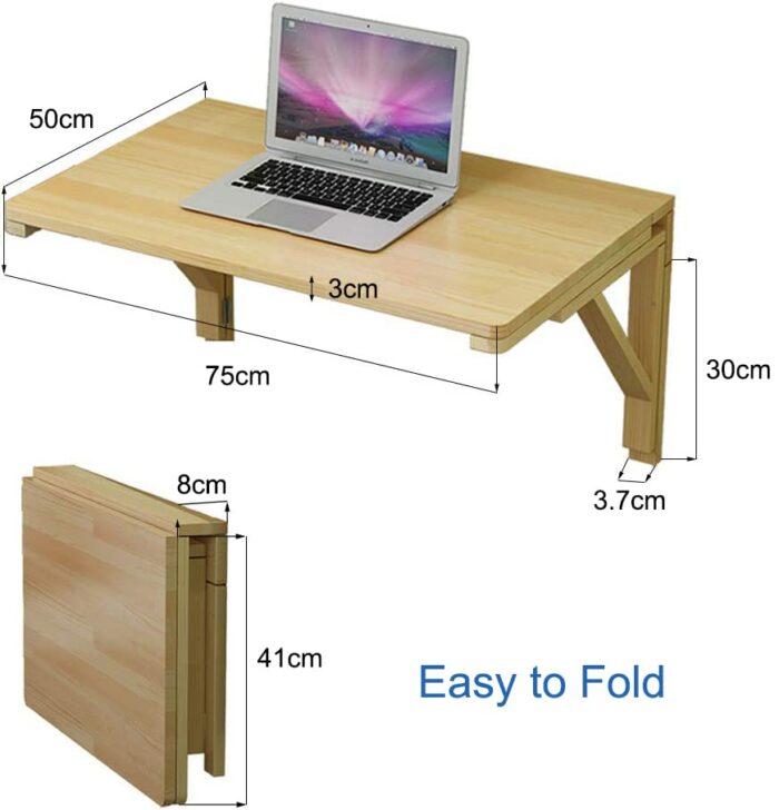 MM MELISEN Wall Mounted Folding Table for Laundry Room, Wall Mounted Fold Down Desk for Small Saving Spaces, Kids Floating Desk for Dining, Room,