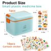 ZAUNCO Household Medicine Storage Box, Fold 2-Layer First Aid Box， Portable Medicine Container Box, large medicine chest for Home, School, with 1