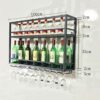 Wine rack Wrought Iron Vintage Wine Rack Upside Down Wine Rack Creative Shelf Wall-mounted Wine Rack Goblet Holder Wine Rack Glassware Rack Cup H