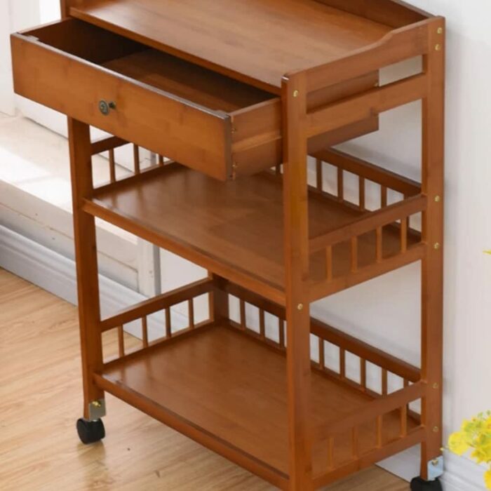 BHVXW Removable Dining Cart 3-tier Dining Cart Small Living Room Cart Kitchen Storage Rack (Color : D, Size : 81CM*53CM)
