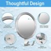 Ulinek Fogless Mirror, Shower Shaving Mirror New Upgraded Anti-Fog Shaving Shower Mirror with Razor Hook No Fog Makeup Mirror 3 Strong Suction Cu
