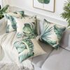 Artscope Set of 4 Decorative Cushion Covers 45x45cm, Tropical Plants Waterproof Throw Pillow Covers, Perfect to Outdoor Patio Garden Bench Living