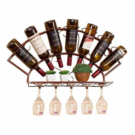 LIUZH Red Wine Glass Rack, Upside Down Home Bar Wine Rack Hanging Wine Rack Rack, Metal