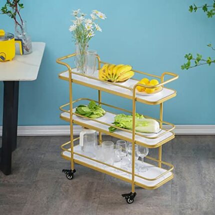 THYKL Multi-layer Kitchen Trolley Storage Trolley Storage Rack Rack Three-tier Trolley Home Home (Color : D, Size : 80cm*78cm)