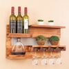 Wine rack Solid Wood Wine Rack Creative Shelf Wall-mounted Wine Rack Goblet Holder Wine Rack Wine Rack Glassware Rack