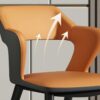 WALNUT Lounge Dinning Chair Kitchen Dining Chairs Bedroom Office Comfortable Household Items (Color : Argento, Size : Light Grey)