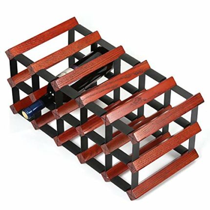 AANAN Bottle Rack Wine Rack Wine Glass Holder Foldable Wooden Countertop Wine Rack Storage Rack, No Assembly Required Home European Solid Wine De