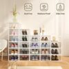AVGXC Clear Plastic Stackable Shoe Boxes, 12 Pack Shoe Storage Boxes with Lids, Transparent Shoe Organizers for Closet, Space-Saving Shoe Contain