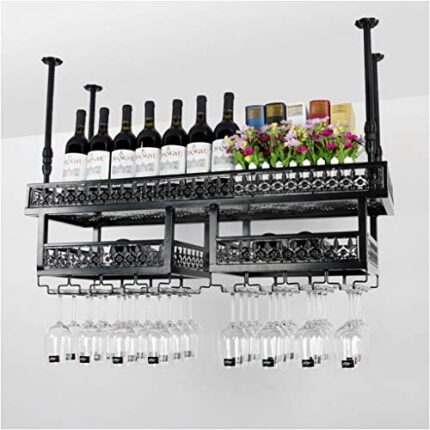 Stylish Simplicity Down Wine Rack Glass Wine Glass Holder Creative Display Stand Vintage Wrought Iron Wine Rack - Restaurant Kitchen Bar Decorati