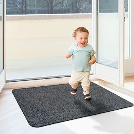 Fasiner Door Mat Dirt Trapper Mat for Indoor and Outdoor, Durable Non Slip Rubber Backed Mats, 60 x 90 cm, Flame Retardant & Washable Indoor Mats