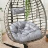 Warmiehomy Swing Hanging Chair Cushion Thicken Hanging Basket Chair Cushion Egg Chair Swing Cushion with Pillow for Outdoor Indoor Egg Hanging Ba