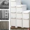4-Tiers Bathroom Floor Storage Cabinet 8.6'' Small Corner Bathroom Floor Cabinet with Clear Drawers and Casters Waterproof Drawer Cart Storage To