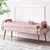Bedroom Bench Velvet Upholstered Bench Seat,Luxurious End Of Bed Bench With Golden Legs,Comfybench Multifunction,Green,100X46X55Cm