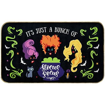 AnyDesign Halloween Doormat Sanderson Sisters Hocus Pocus Door Mat with Anti-Slip Rubber Back Witches Front Door Rug Floor Mat for Indoor Outdoor