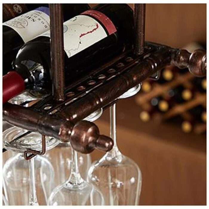 EMISOO style hanging wine glass rack, bar creative wine rack, home upside down goblet rack, bar wine rack decoration (Color : Brown, Size : 60 *