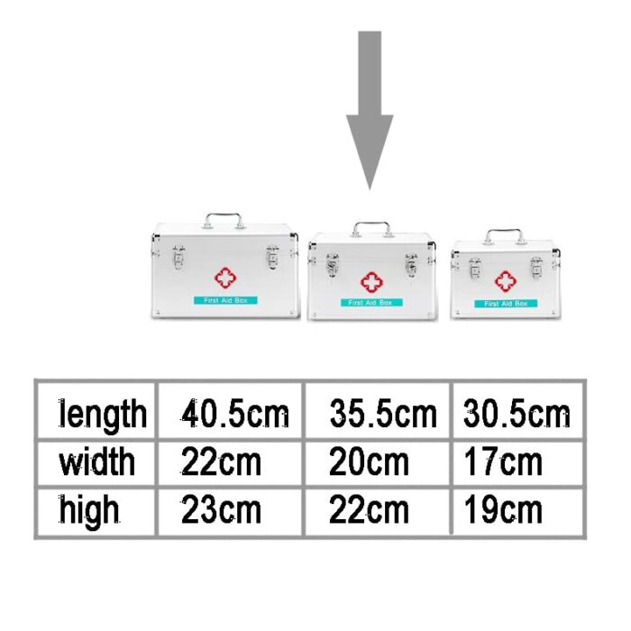 2 Layer Portable Aluminum Alloy Frame Medicine Storage Box with Lock First Aid Medicine Storage Box Childproof Medication Case Household Medicine