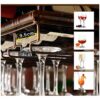 Ceiling Simple Retro Metal Iron Wine Rack Creative Display Stylish Simplicity Goblet Holder Wine Glass Holder Adjustable Height Restaurant Kitche