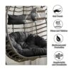Warmiehomy Swing Hanging Chair Cushion Thicken Hanging Basket Chair Cushion Egg Chair Swing Cushion with Pillow for Outdoor Indoor Egg Hanging Ba