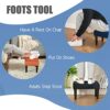 BRIAN & DANY Small Footstool Ottoman, Velvet Wooden Foot Stool Ottoman with Wood Legs, Sofa Footrest Extra Seating for Living Room Entryway Offic