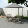vidaXL Garden Pavilion with Table and Benches Anthracite Patio Gazebo Marquee
