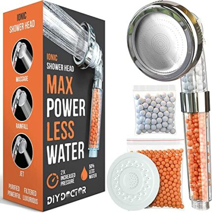 DIY Doctor Ionic Shower Head with Water Beads - High Pressure Shower Heads - Shower Head to Increase Pressure - Hard Water Filter Shower Head - 2