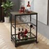 CNAOHGHN Serving Trolley Kitchen Trolley Cart, Wine Rack Storage Shelf, Lockable Wheels Wine Rack Cabinet for Home Bar Furniture