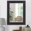 Black Wall Mirror with Wood Framed Rectangle Rustic Antique Mirror Vanity Farmhouse Bedroom Bathroom Hanging Mirror Wall Decor Home Entryway Livi