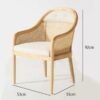 WALNUT Office Kitchen Arm Dining Chair Rattan Outdoor Restaurant Ergonomic Chair Wooden Party Furniture